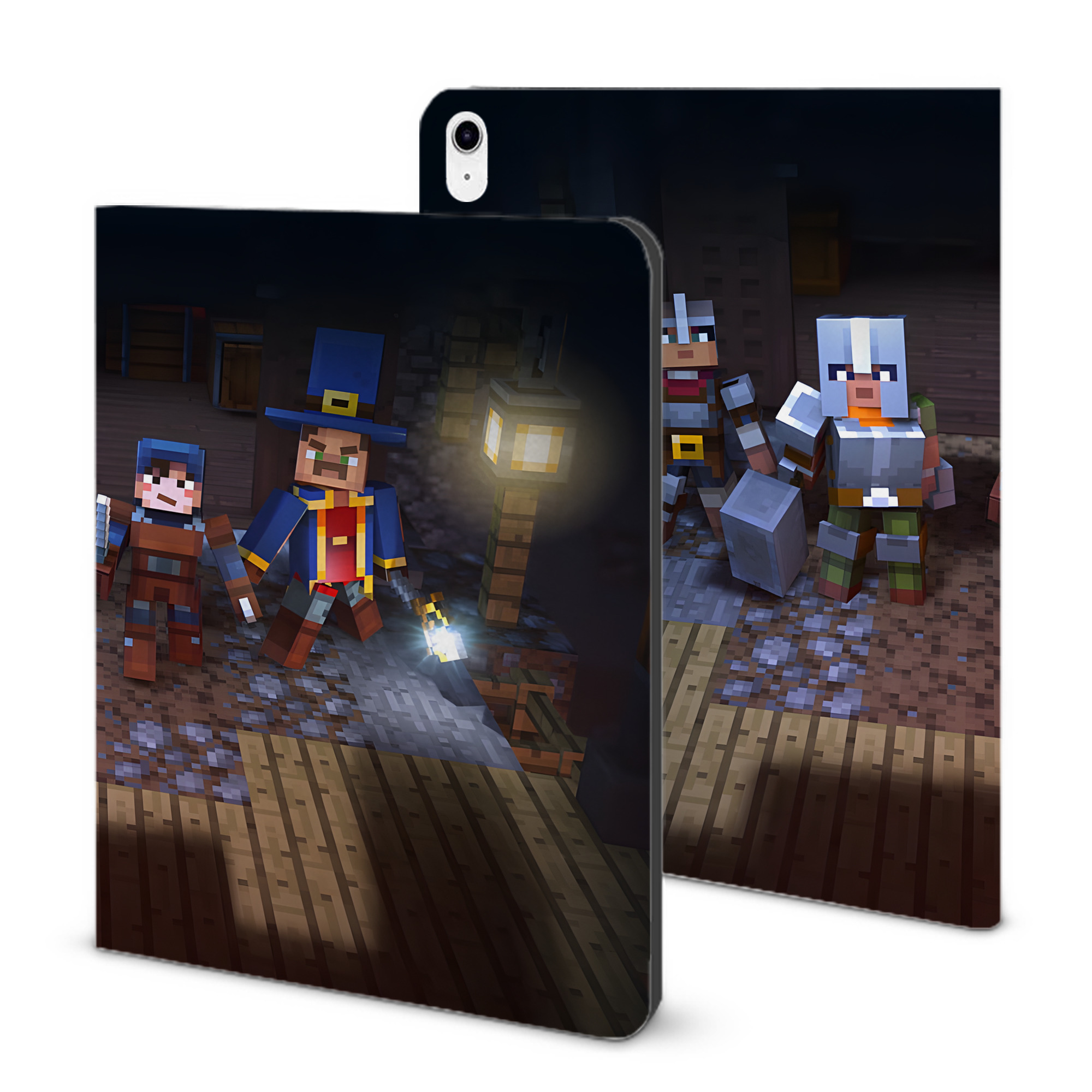 （画像用） マインクラフト ブロックの世界 Minecraft MC Block world IPad ケース ブック型 PUレザー TPU 耐衝撃 軽量 薄型 ペン収納なし 全面保護 IPad 各モデル対応